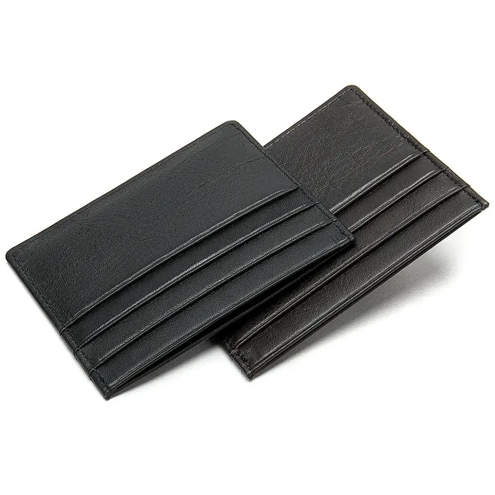 

Genuine Leather Slim Card Holder Money Organizer Card CaseMen Wallets Short Wallet
