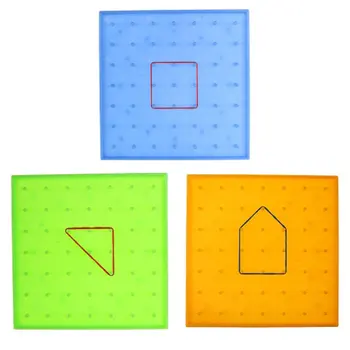 

Plastic Nail Plate Primary Mathematics Nailboard Tool Geometry Demo Children Educational Toy Teaching Instrument Puzzle Game Toy