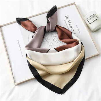 

Geometric Print Silk Scarf Women Spring Summer 2020 New Neckerchief 70cm Square Hijab Scarves Echarpe Hiver Femme Top Quality