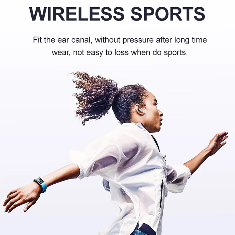 Ottwn D019 V5.0 Bluetooth наушники HD стерео Беспроводные спортивные бас со светодиодным