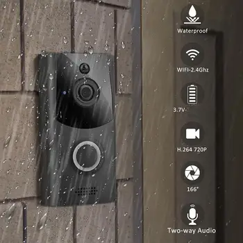 

2020 Wireless Smart WiFi DoorBell IR Video Visual Ring Camera Intercom Home Security Doorbell Camera Night Vision