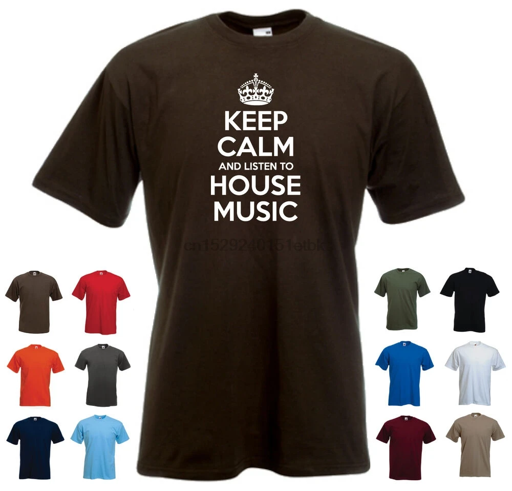 Футболка с надписью Keep Calm and Слушайте Музыкальный клуб House Trance DJ Acid Rave |