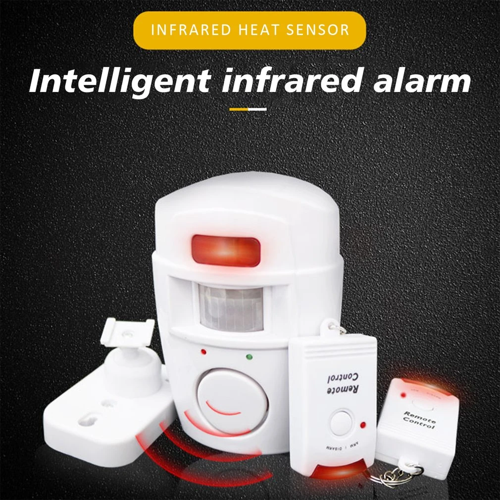 Wireless Remote Controlled Mini Alarm with IR Infrared Motion Sensor Detector & 105dB Loud Siren For Home Security Anti-Theft elderly emergency button