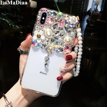 

Bling Jewelled Rhinestone Crystal Diamond Soft Back Pendant Phone Case Cover For SamsungA3 A5 A7 2017 A9 A8 A6 PLUS A50 A70 A80