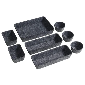 

Cosmetic Makeup Drawer Dividers,Foldable Felt Drawer Organizers Trays,Washable Storage Bins Trays for Office Dresser