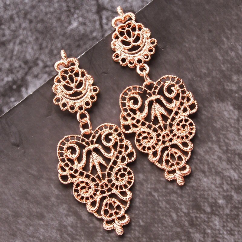 Серьга с листом подвеской для женщин новые богемные ажурные корейские модные