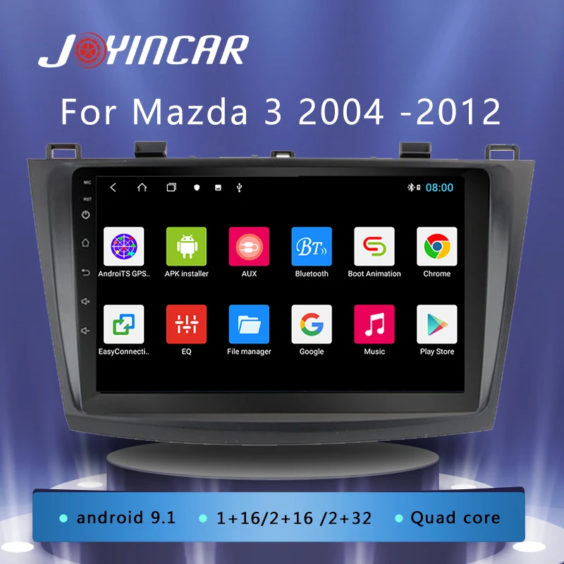 

Android 9.1 Car Radio GPS Multimedia Unit Player Double 2Din For Mazda 3 2004 -2012 9 Inch Wifi Bluetooth Radio GPS Quad Core