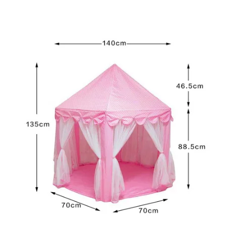 Children Princess Pink Castle Tents Portable Boys Girls Indoor Outdoor Garden Folding Play Tent Lodge Kids Balls Pool Playhouse