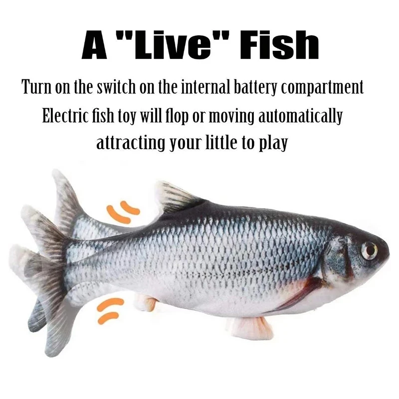 Kids Dancing Fish Toy USB Electric Charging Simulation Interactive Jumping Moving Floppy Fish Children Toy For Kids Toys