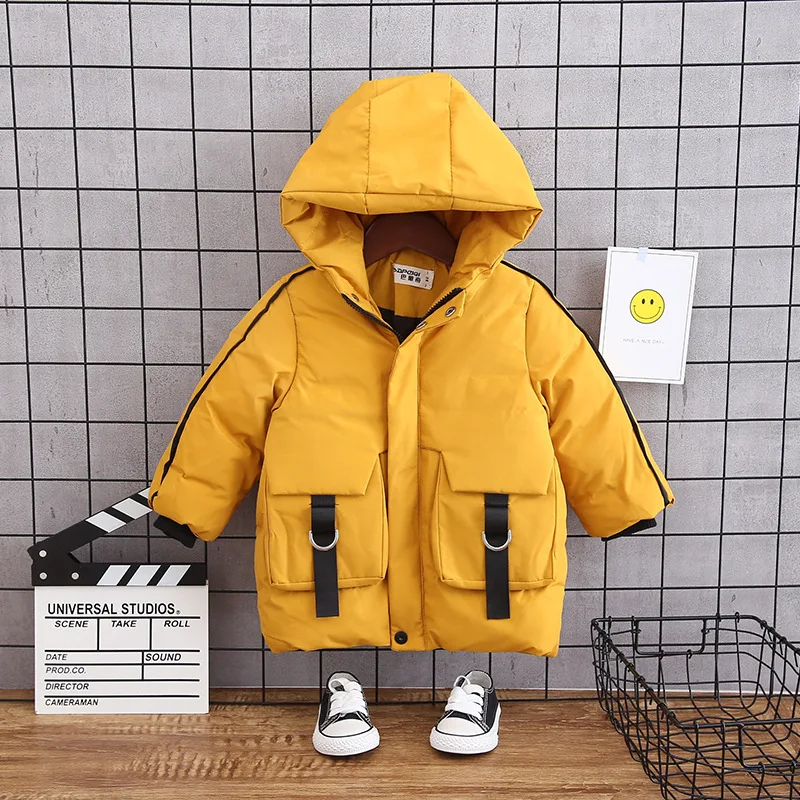 

Winter 2019 Fashion Sleeves Webbing Korean-style Short Women's Children Cotton-padded Jacket Coat Fashion Children Warm down Coa