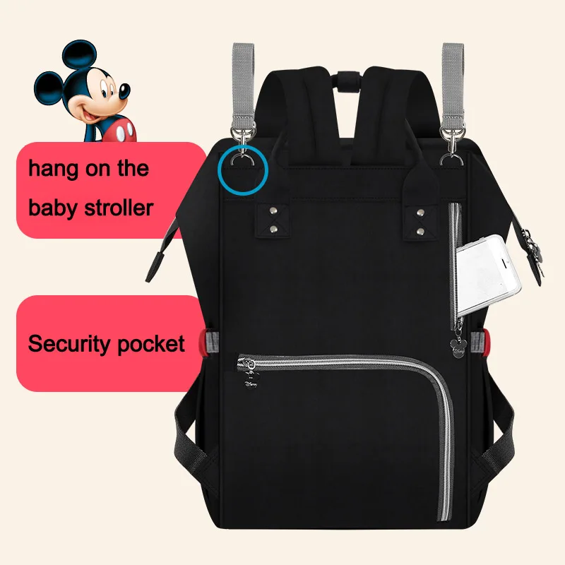 Disney Mommy Diaper Bags Mother Large Capacity Travel Nappy Backpacks anti-loss zipper Baby Nursing 	Disney Bags dropshiping