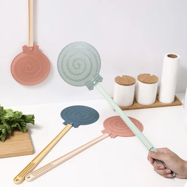 Nyalóka Alakja Hosszú Fogantyú Légy Swatter Műanyag Vastag Szúnyog Home Flycatcher Kártevőirtó Rovargyilkos Csapda - Image 2