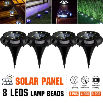

8 LEDs Solar Light Outdoors Solar Lamps for the Garden Terrace IP67 Waterproof In-Ground Light Warm White/Blue Street Lights