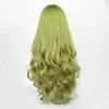 Pelucas sintéticas de 24 pulgadas de pelo negro verde rizado volante grande Cosplay con flequillo para mujeres africanas americanas pelo de fibra resistente al calor ► Foto 2/6