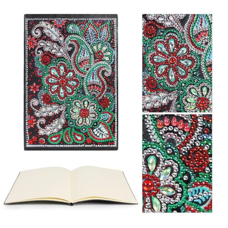 

5D DIY Mandala Diamond Painting Special Shaped Diamond Embroidery 50 Pages Sketchbook A5 Notebook DIY Craft Kit