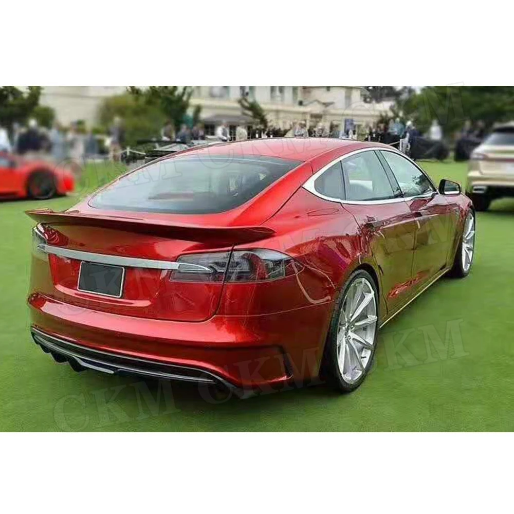 Задний спойлер из углеродного волокна FRP Неокрашенный задний бампер для Tesla Model S