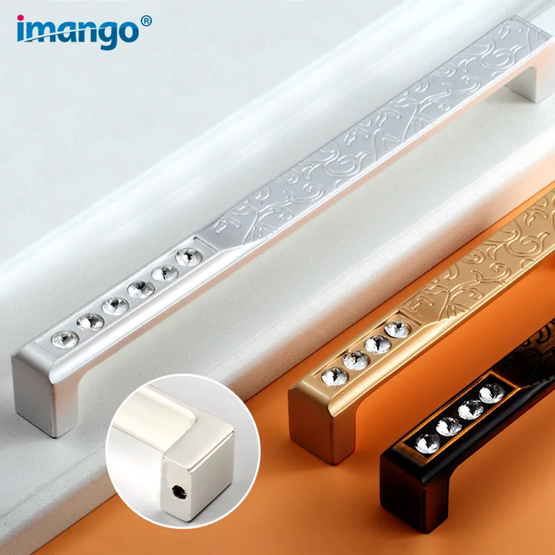 

Wardrobe Handle Large Closet Knob and Pull Furniture Hardware Door Handle and Pull Solid Diamond Crystal Kitchen Bedroom Pull