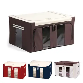 

Household Large Capacity Cloth Waterproof Storage Box Oxford Steel Frame, Folding Storage Bag for Home Decoration