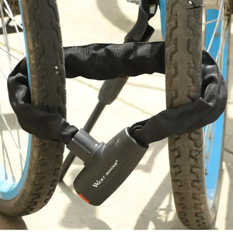 Прочный велосипедный замок Многофункциональный WEST BIKING велосипедный замок стальной MTB nti-theft безопасности усиленный замок цепи для пеших прогулок