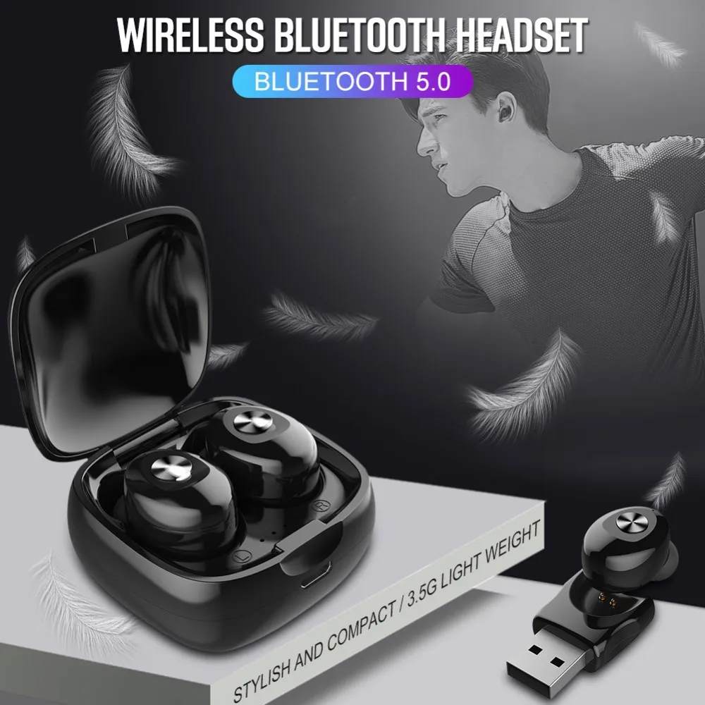 

Bluetooth Earphones Bluetooth Wireless Headphones with Microphone Sports Waterproof HIFI Stereo Noise Cancelling Headset Earbuds