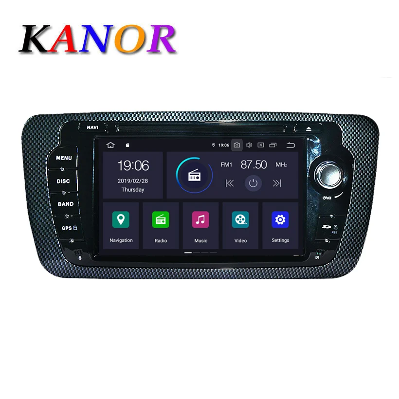 KANOR Car Multimedia Autoradio Player Android 9.0 For Seat Ibiza With DVD Bluetooth Stereo GPS Navigation Head Unit WIFI KANOR Car Multimedia Autoradio Player Android 9.0 For Seat Ibiza With DVD Bluetooth Stereo GPS Navigation Head Unit WIFI