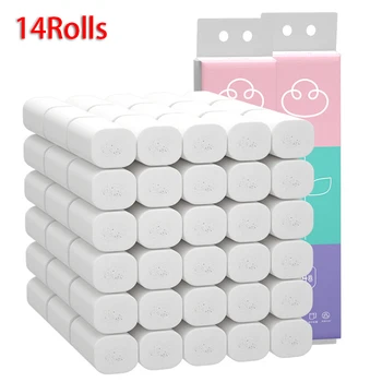 

Softness Strength Bulk Toilet Paper Towels Large Rolls Bath Tissue Paper Wood Pulp Absorbent Household