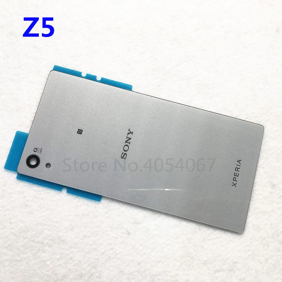 Для Sony Xperia Z5 E6603 E6633 E6653 E6683 Задняя стеклянная крышка батарейного отсека Замена стеклянного корпуса+ NFC антенна - Цвет: Z5 Silver