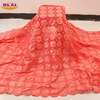 

NIAI Nigerian Cotton Embroidered Lace Fabrics 2020 High Quality Lace African Bazin Riche Getzner Jacquard Brocad Lace XY3327B-2