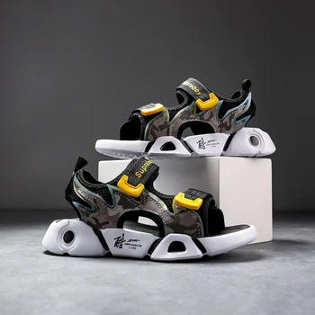 

2020 Kids Boys Sandals Summer New Non-Slip Beach Shoes Open Children's Sandals Camouflage Flame Boys Student Children's Shoes