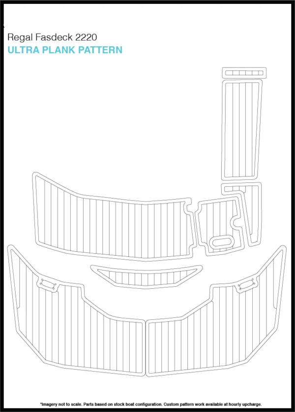Regal Fasdeck 2220 плавающий шаг и транцевая площадка лодка EVA Тиковый настил 1/" 6 мм