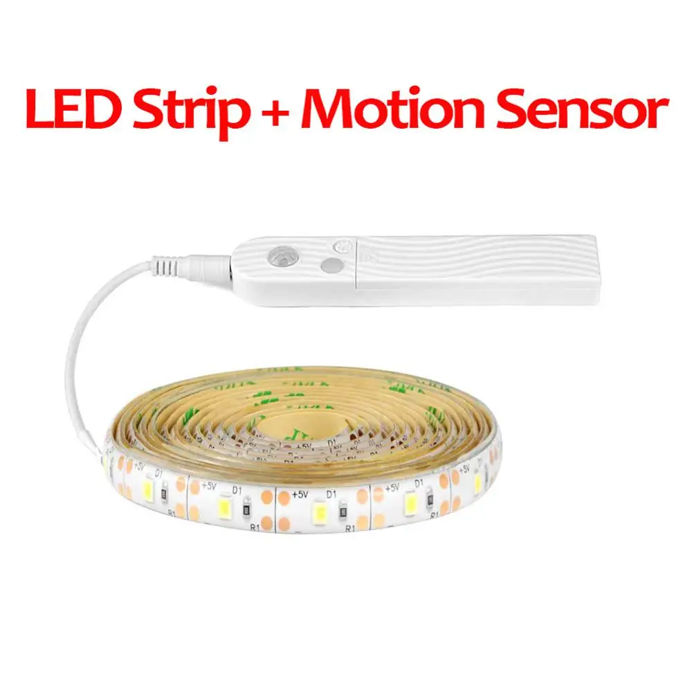 Светодиодный светильник-зеркало с датчиком движения PIR, косметическая подсветка для зеркала, клейкая лента, USB/питание от аккумулятора, косметическая зеркальная лампа - Испускаемый цвет: With Motion Sensor