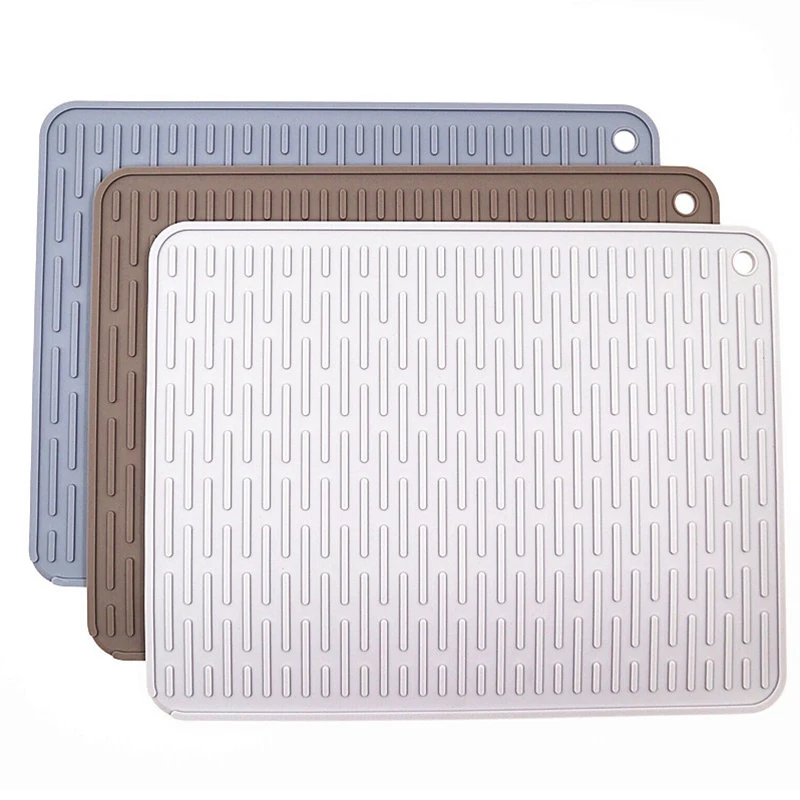 

Large Silicone Placemat Dish Drying Mat Kitchen Draining Table Drain Mat Sink Non-Slip Pad Durable Pot Holder Cup Coaster Light