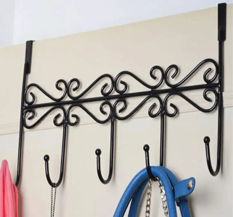 5 Hooks Wall Door Back Hooks Towel Coat Cloth Bag Over Door Bathroom Kitchen Hanger Hanging Rack Holder