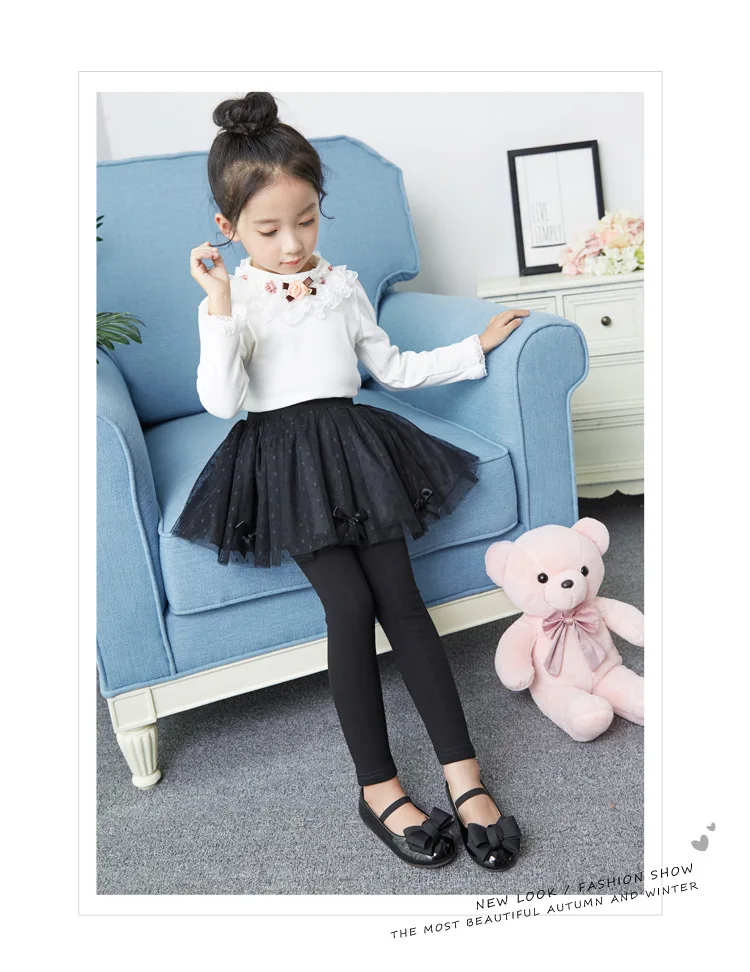 Girls' Trousers Spring And Autumn Childrenswear Autumn And Winter plus Velvet Culottes Korean-style Big Boy Pants Children Long