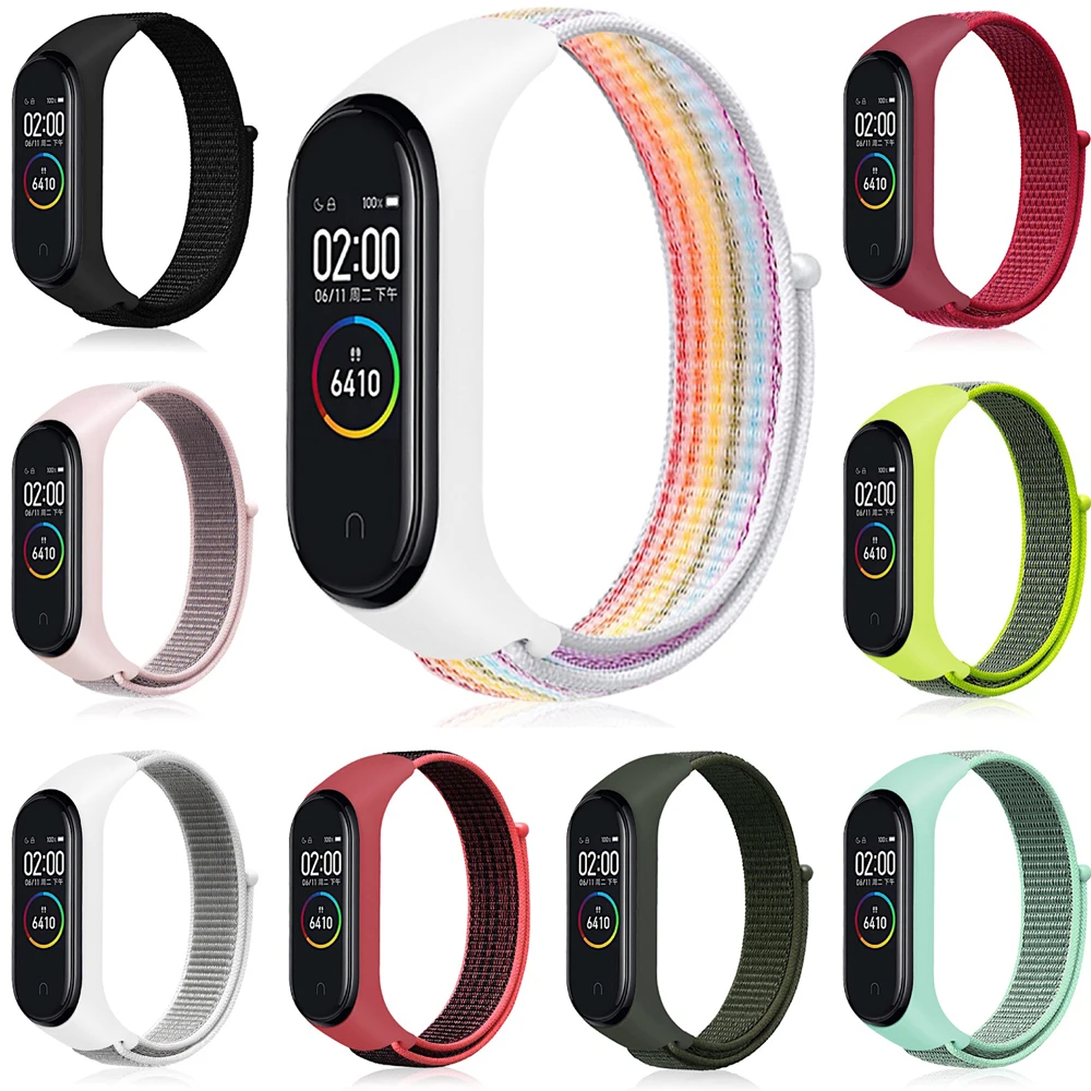 Для Xiao mi band 3 4 умный браслет Нейлоновые ремешки наручные спортивные часы для mi 4 3 mi band 4 NFC Global Smart для женщин и мужчин Correa