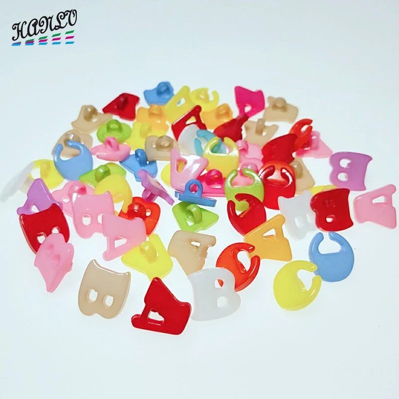 

HANLV 30PCS Mix Colors Random ABC Letter Shank Plastic Buttons Apparel Sewing Accessories DIY Crafts