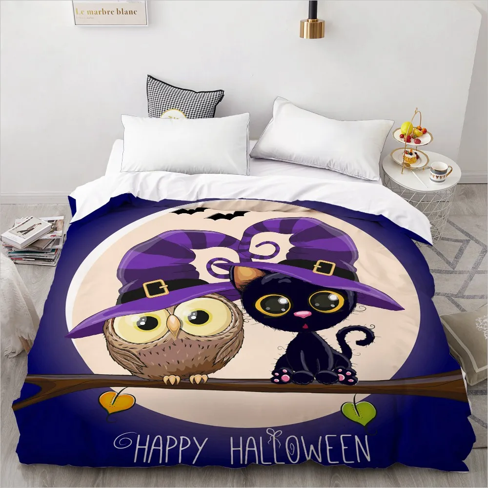 3D Happy halloween Duvet Cover 200*200/Queen/King/Double,Bed Blanket/Comforter/Quilt case,Bedding for Kids/baby/children 220x240 - Цвет: HW 902