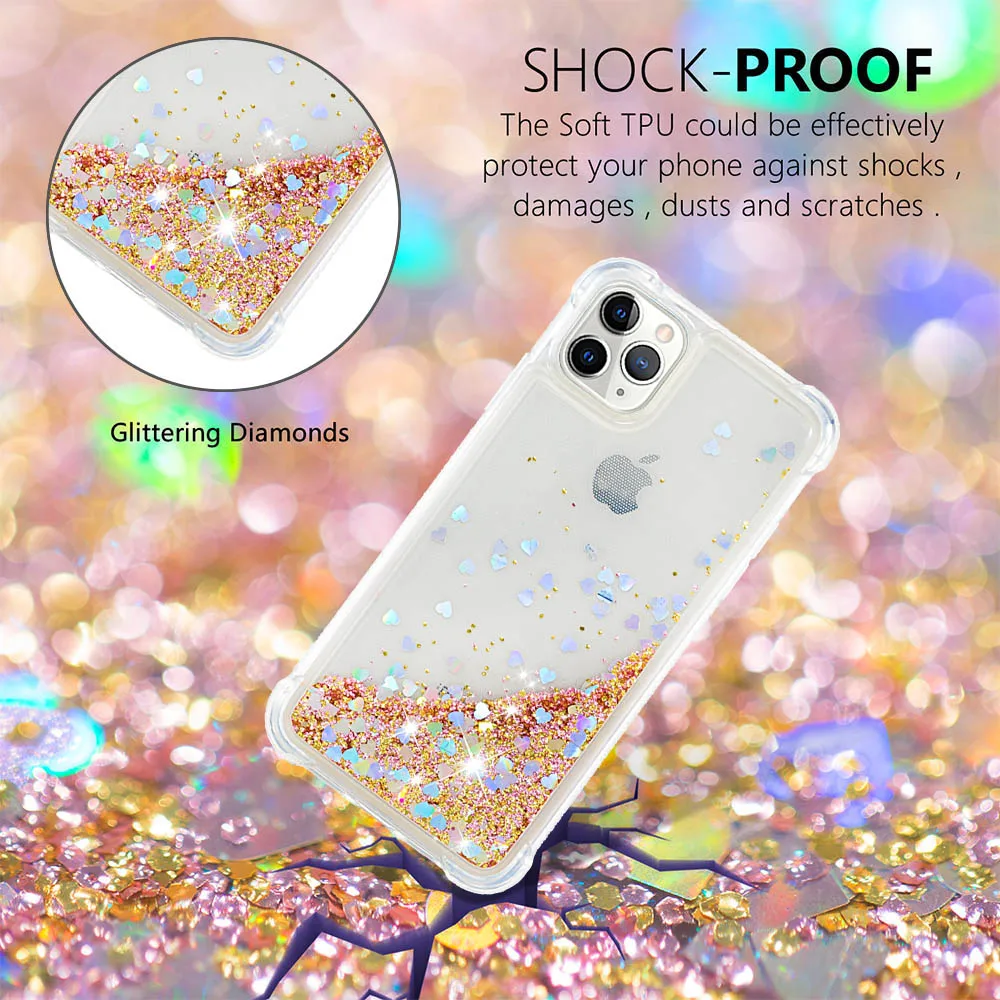 Блестящий Жидкий чехол для iphone 11 Pro Max мягкий с динамическим зыбучим песком iphone11 /
