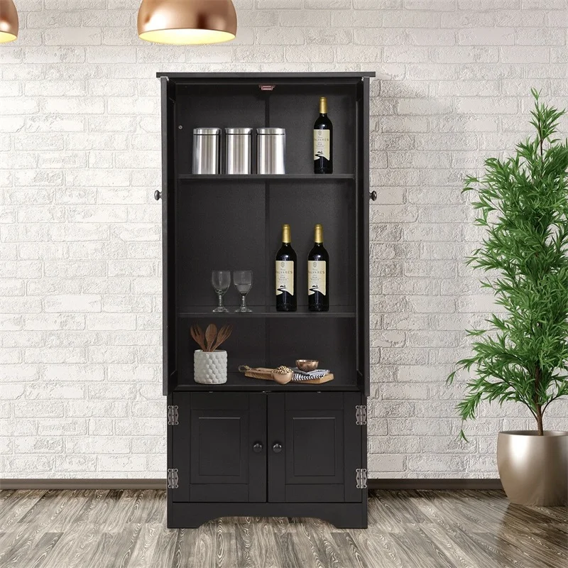 Kitchen Antique Wood Accent Storage Cabinet Organizer Shelf With Adjustable Shelves Home Decor HW56627 Kitchen Antique Wood Accent Storage Cabinet Organizer Shelf With Adjustable Shelves Home Decor HW56627