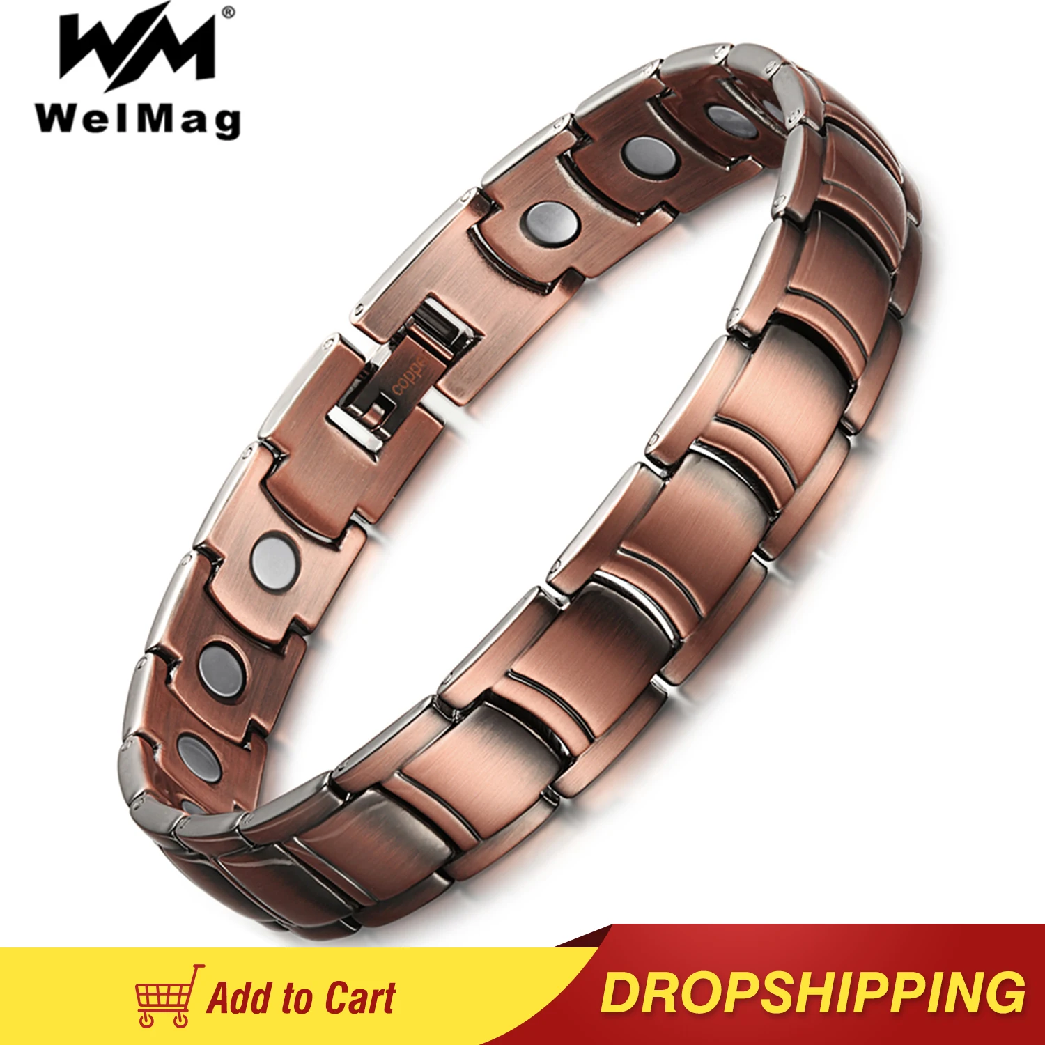 Welmag Men's Copper Therapy Bracelets & Bangles For Arthritis