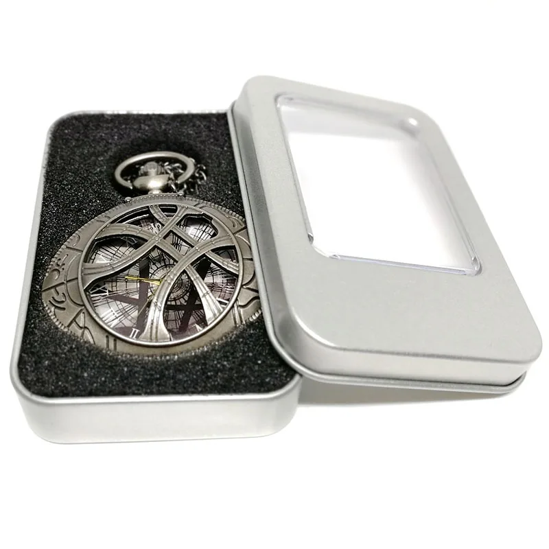 Grey with Box Модные часы Doctor Who, кварцевые карманные часы, аналоговый кулон, ожерелье, мужские и женские часы с цепочкой, подарок с коробкой, Montre Reloj, 3 цвета - Цвет: Grey with Box
