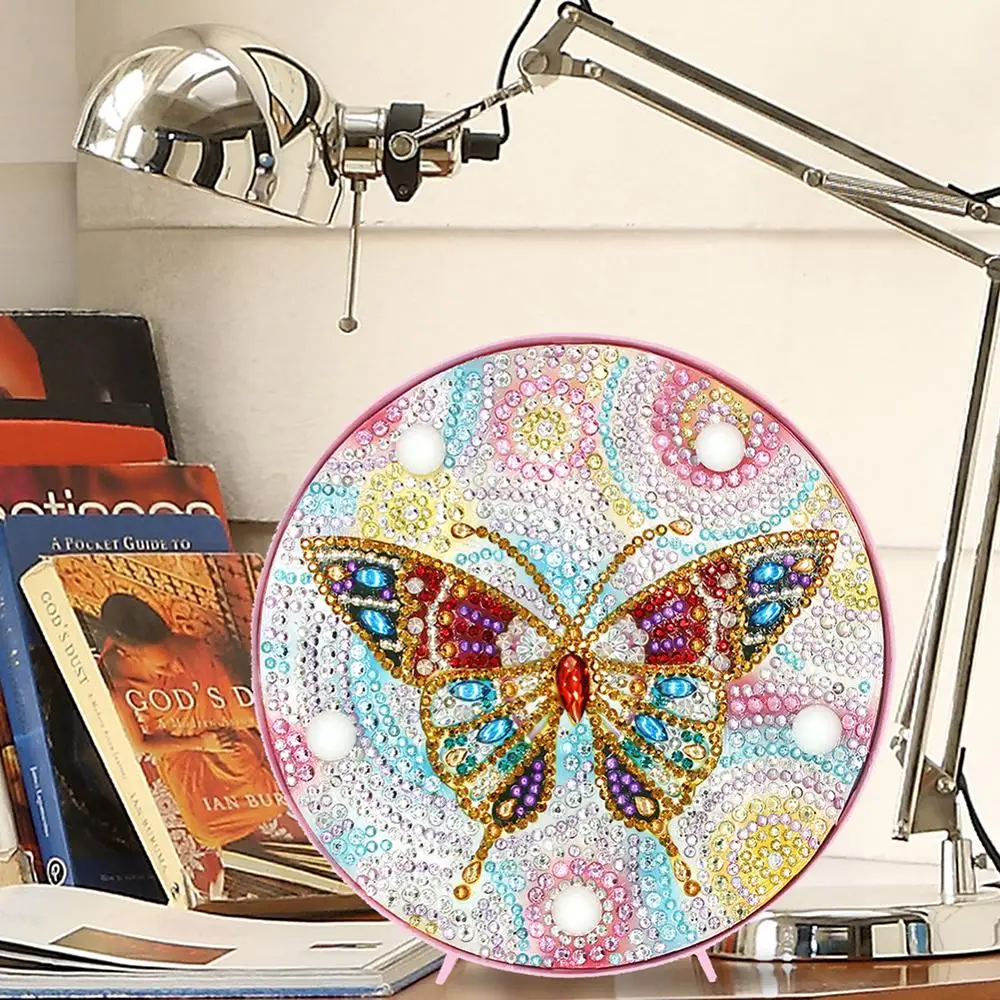 DIY Full Drill Diamond Painting Animal LED Night Lamp Embroidery Decor Xmas Gift 