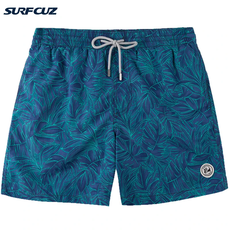 

SURFCUZ Mens Swim Trunks Quick Dry Summer Surfing Shorts with Mesh Lining and Pockets Adjustable Drawstring Men's Beach Shorts