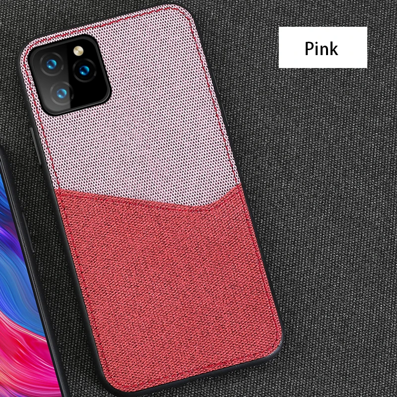 Ультратонкий холщовый чехол для телефона iphone 11 pro max 11 11 pro X XS XR XSM 6 7 8 plus, многофункциональное магнитное притяжение - Цвет: Бордовый