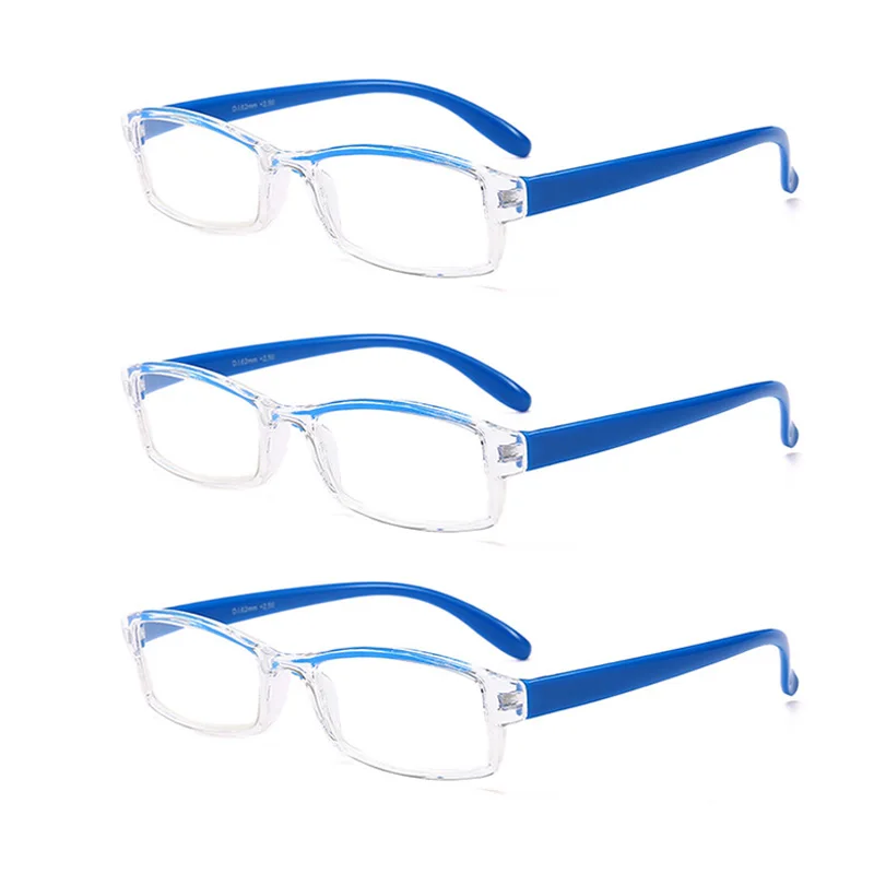 RBENN, очки для чтения, 3 предмета в комплекте для мужчин и женщин легкий вес для чтения очки для пресбиопии с диоптриями 1,25 1,75 2,25 2,75 4,5 5,0 - Цвет оправы: Blue Leg