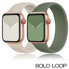 Pulseira para apple watch 5 banda 40mm 44mm iwatch serie 4/5/6/se elástico cinto de silicone solo loop pulseira apple relógio banda 42mm 38mm