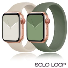 Strap für Apple Uhr 5 Band 40mm 44mm iWatch serie 4/5/6/SE Elastische gürtel Silikon Solo Schleife armband Apple uhr band 42mm 38mm