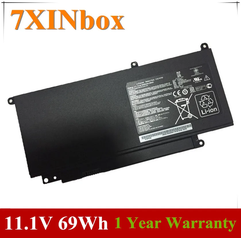 7XINbox 11,1 В 69wh ноутбук Батарея C32-N750 для Asus N750 N750JK N750JV серии, может использоваться как ноутбук, планшет, Batteria