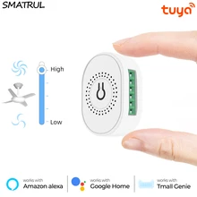 

SMATRUL Tuya Wifi Smart Ceiling Fan Speed Switch EU 220V Mini Wall On Off Module Remote Electric Control For Alexa Google Home