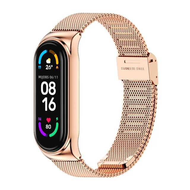 Strap For Amazfit Band 5 Wrist Band For Xiaomi Mi Band 6 5 4 3 Metal  Bracelet Band Strap For Miband 5 4 Correa For Amazfit 5 - Smart Accessories  - AliExpress